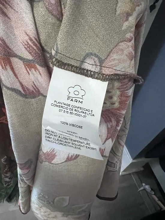 Farm Rio Anthropologie Valentina Floral Maxi Dress Brown Boho Kimono Sleeve Sz S - Picture 9 of 16